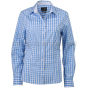 błękitna Koszula kelnerska Damska w kratę 100% bawełna JN616, 100% bawełna
