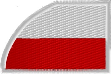 flaga Polski skośna haftowana na bluzę kucharską