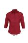 Damska koszula z rękawem 3/4 EFFECT L631 kardynalska czerwień, czerwony
