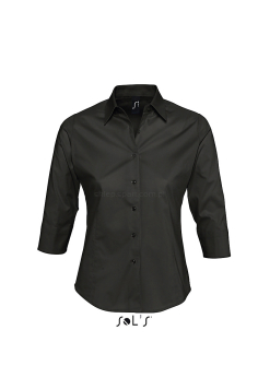 Damska koszula z rękawem 3/4 EFFECT L631 czarna, black