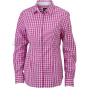 różowa slim fit Koszula kelnerska Damska w kratę 100% bawełna JN616, 100% bawełna