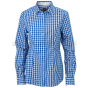 niebieska Koszula kelnerska Damska w kratę 100% bawełna JN616, 100% bawełna
