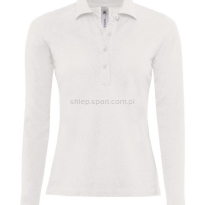 biała Polo Safran Pure Longsleeve women , polo długi rękaw damska, b&c