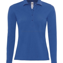 niebieska royal, Polo Safran Pure Longsleeve women , polo długi rękaw damska, b&c
