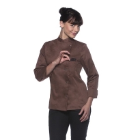 kitel kucharski damski, kitel kucharski brązowy, jf3 larissa, bluza kucharska damska brązowa