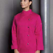 kitel gastronomiczny damski, kitel rózowy, karlowsky jf3, larissa jf3