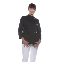 kitel kucharski damski, kitel kucharski czarny, jf3 larissa, bluza kucharska damska czarna