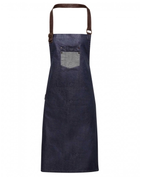 dżinsowy fartuch, wodoodporny, pr136, do restauracji, premierworkwear, niebieski jeans., dla