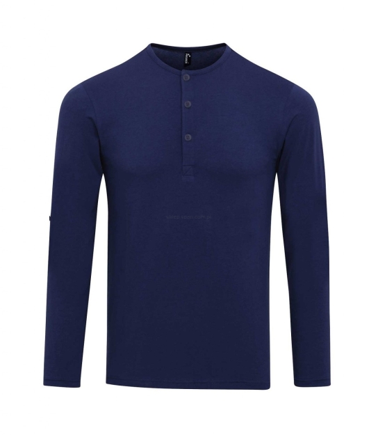 Mens Long-John Roll Sleeve Tee, koszulka pw218, pw218, pr218 granatowa