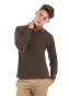brązowa, Polo męska - Safran Longsleeve marki B&C
