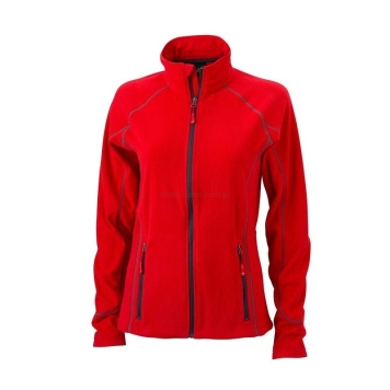 Kurtka polarowa damska JN596, czerwony, Red/Carbon