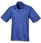 niebieska royal blue koszula kelnerska męska premier pr202 z krótkim rękawem