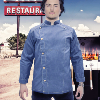 kitel kucharski jeans, dżinsowy, bluza kucharska jeansowa, karlowsky