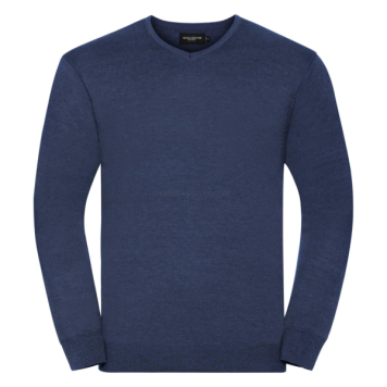 Men`s V-Neck Knitted Pullover, Z710 niebieski