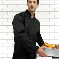 bluza kucharska oddychająca, kitel czarny, Pw657, pw657 na guziki 